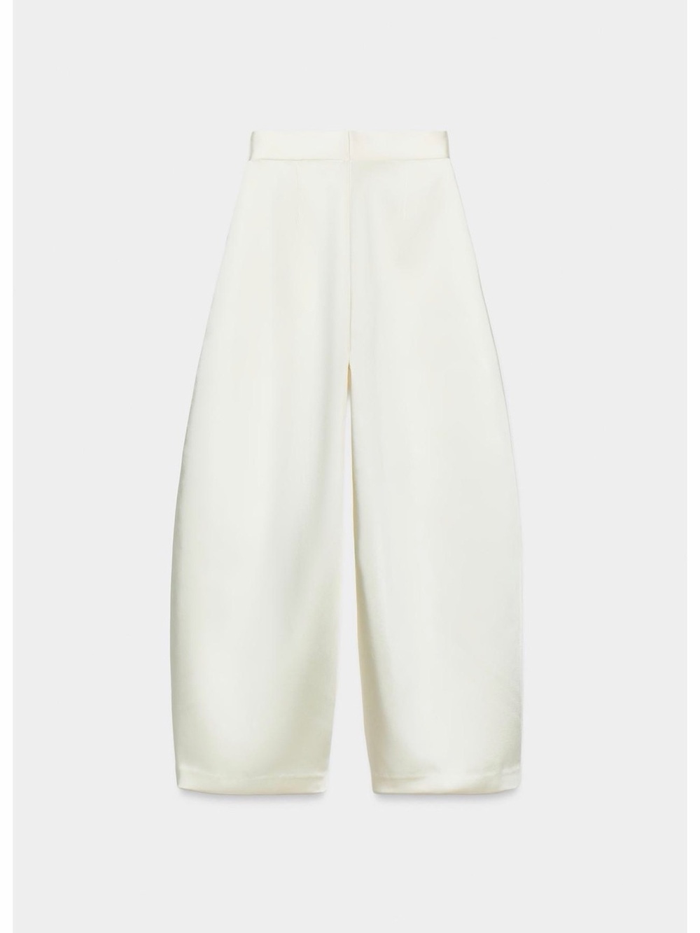 Zara Wide-Leg Satin Cream Trousers - Picture 2 of 12